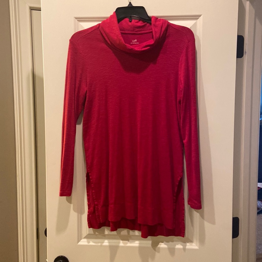 J Jill Red Cowl neck tunic - Size Med Tall